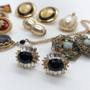 Glamorous Vintage Costume Jewelry Earrings & More